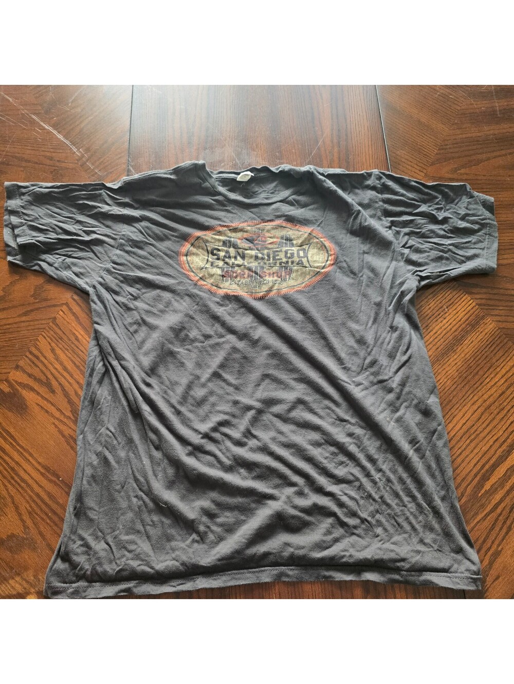 Anvil San Diego California Graphic T Shirt Black